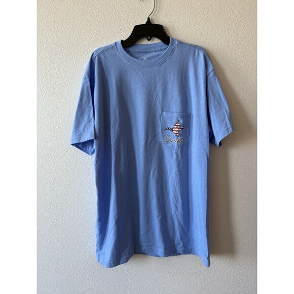 Burlebo Men's T-Shirt Crew Neck Blue Size Medium American Flag Duck Graphic - Picture 1 of 5